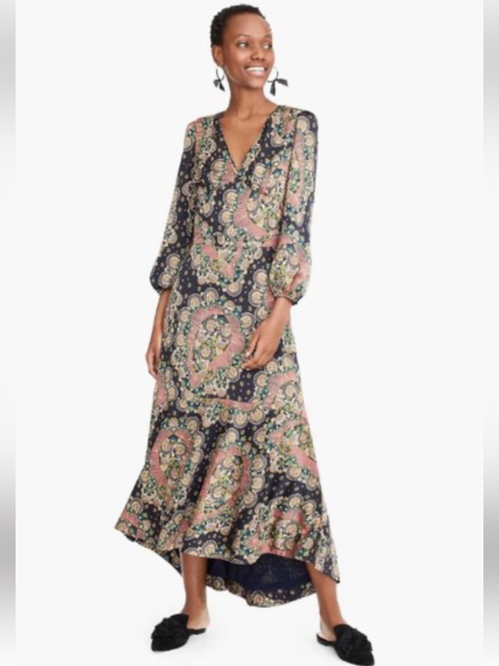 J.Crew Point Sur printed high low maxi dress